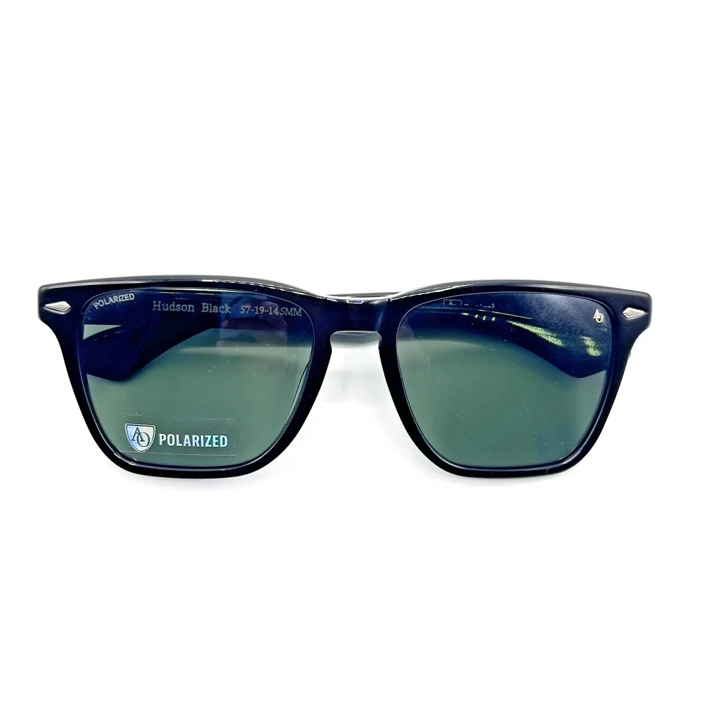 American Optical HUDSON Sunglasses Black Frame Polarized Green Lens 57-19-145